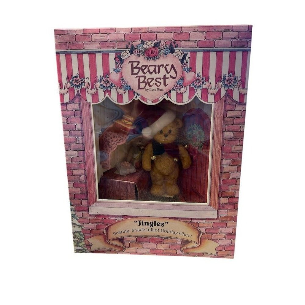 Beary Best "Jingles" Holiday Cheer Collectible Bear With Sack By Enesco